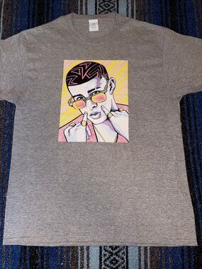 Bad Bunny Cartoon Graphic Tee Shirt